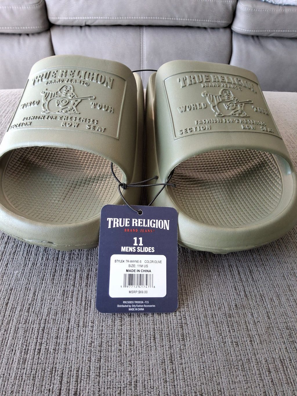 True Religion Mens Slides Size 11
