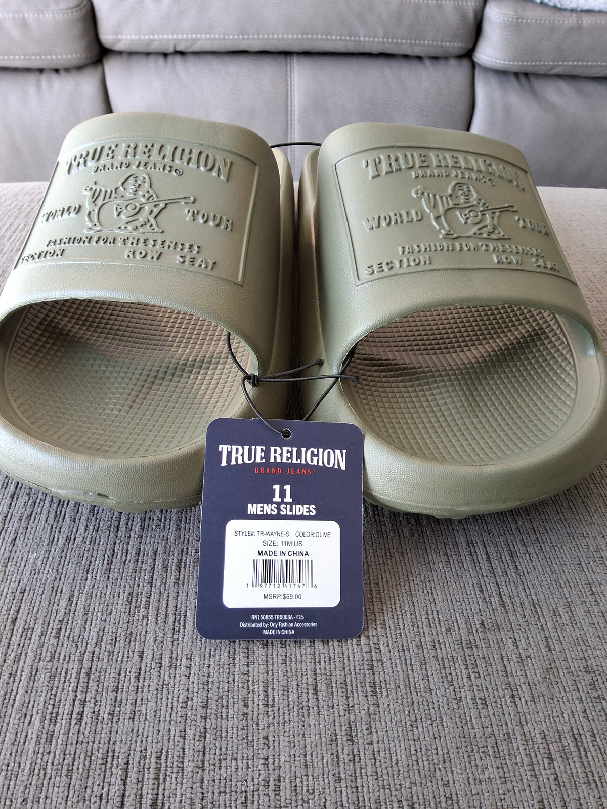 True Religion Mens Slides Size 11