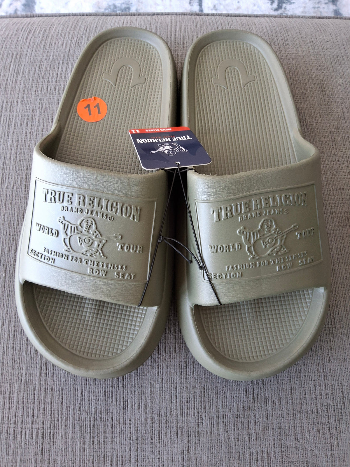 True Religion Mens Slides Size 11